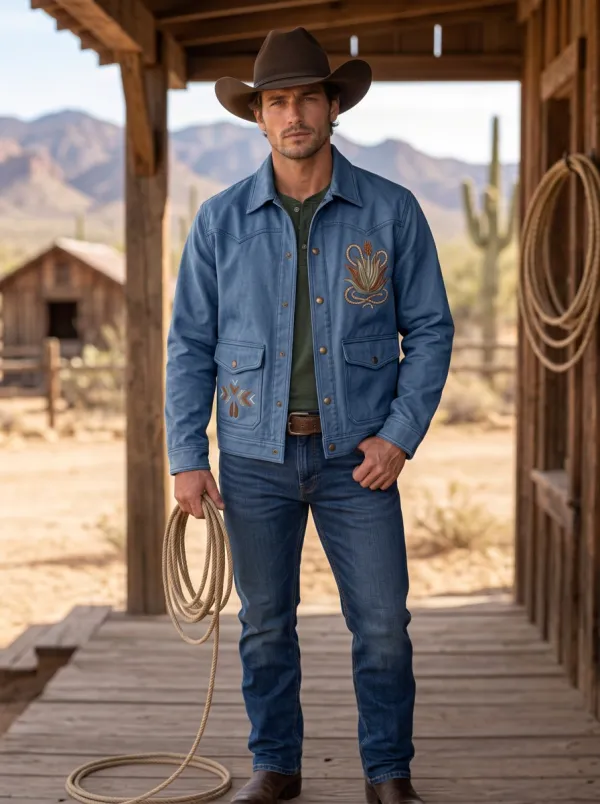 Rodeo Heritage Cactus Embroidered Collection Men's Western Jacket