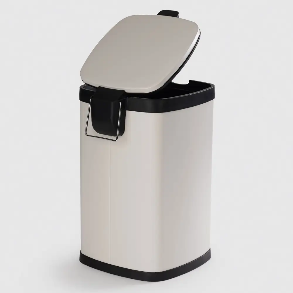 White Black Large Pedal Bin