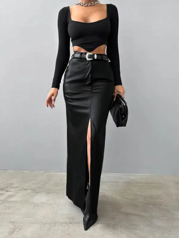Relaxed Tailored Fitted Skirt