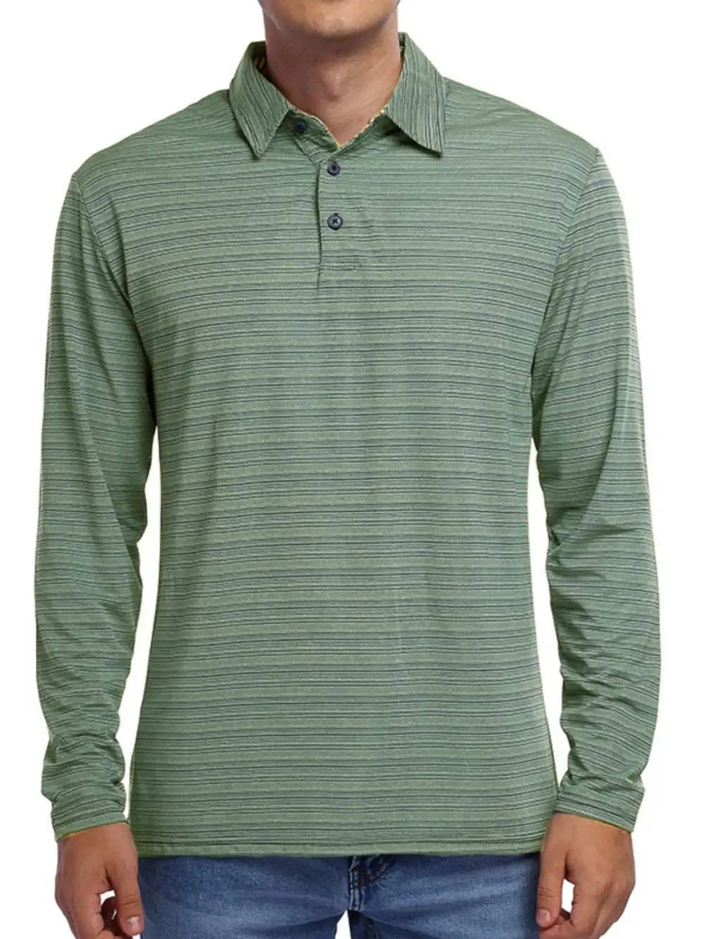 Utility Striped Collared Polo Shirt