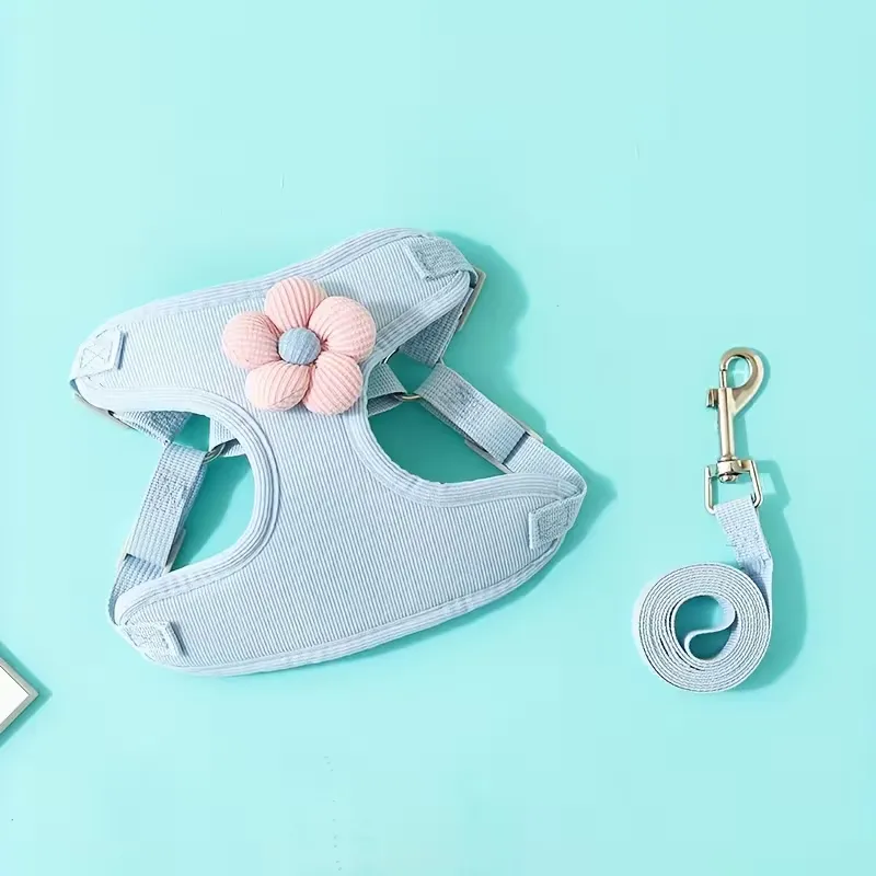 Flower Decor Pet Harness & Leash