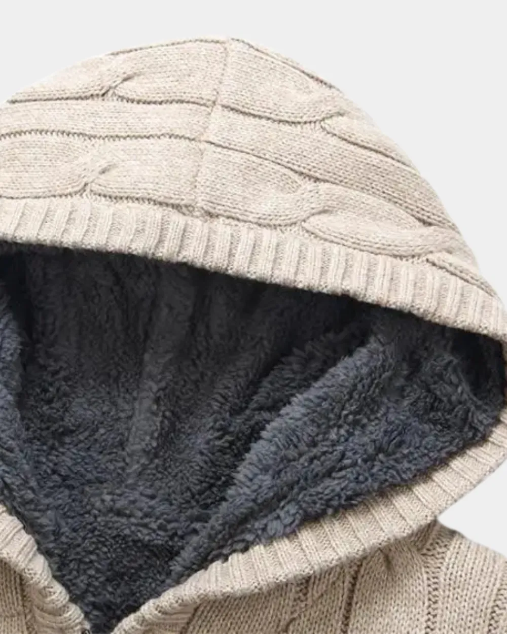 Fleece Lined Cable Knit Jacket
