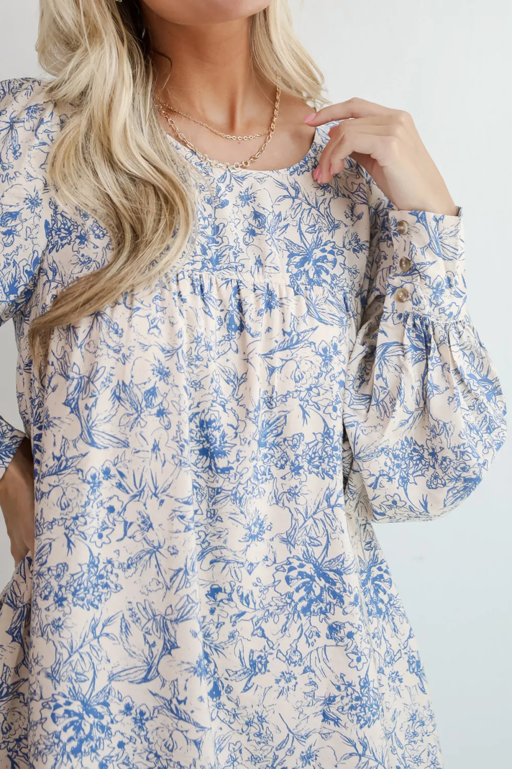 Blue Floral Mini Dress