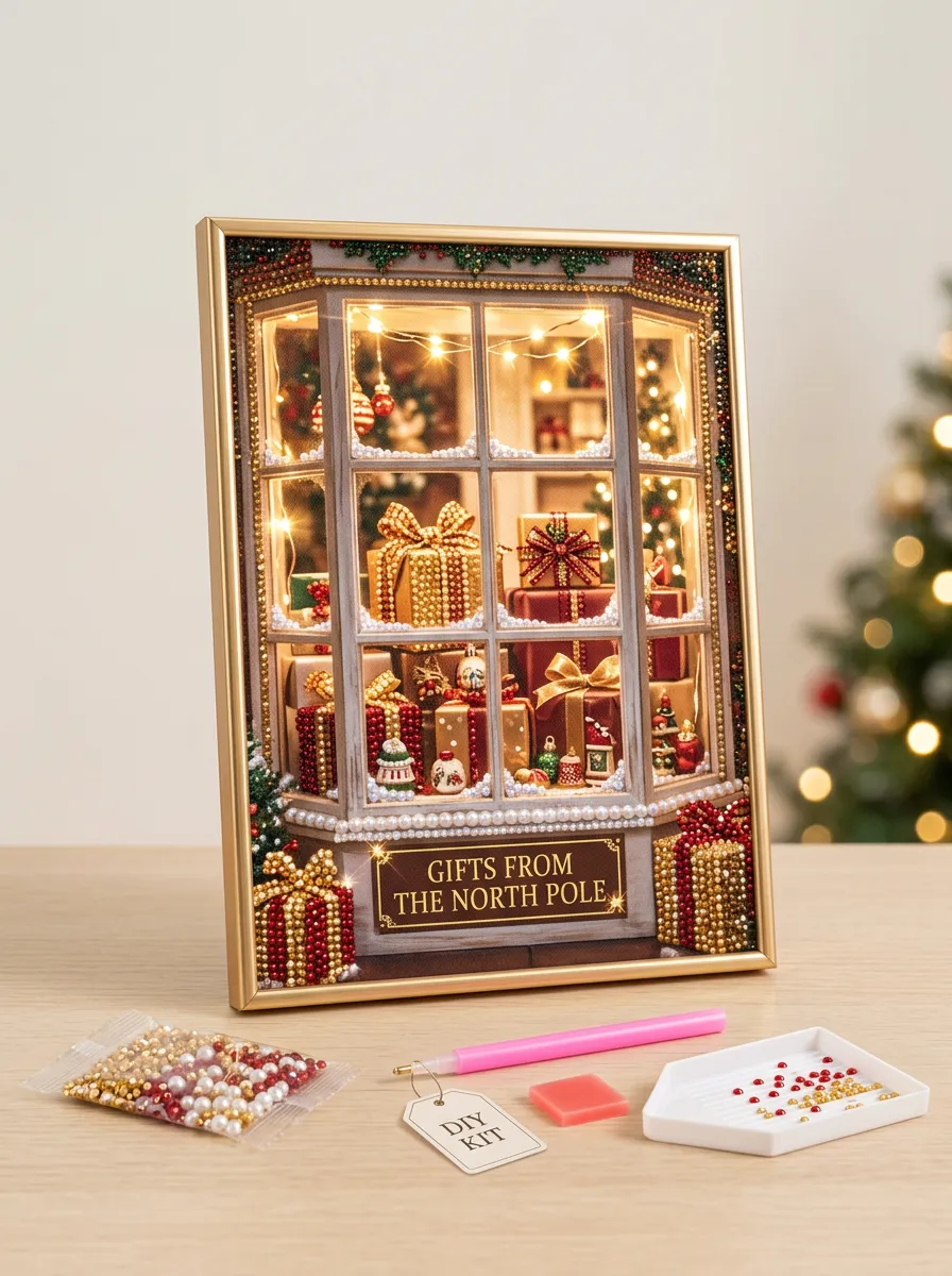 North Pole Gift Shop Christmas DIY Diamond Painting Kit