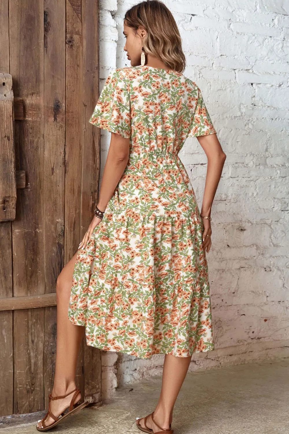 Soft Floral Midi Dress