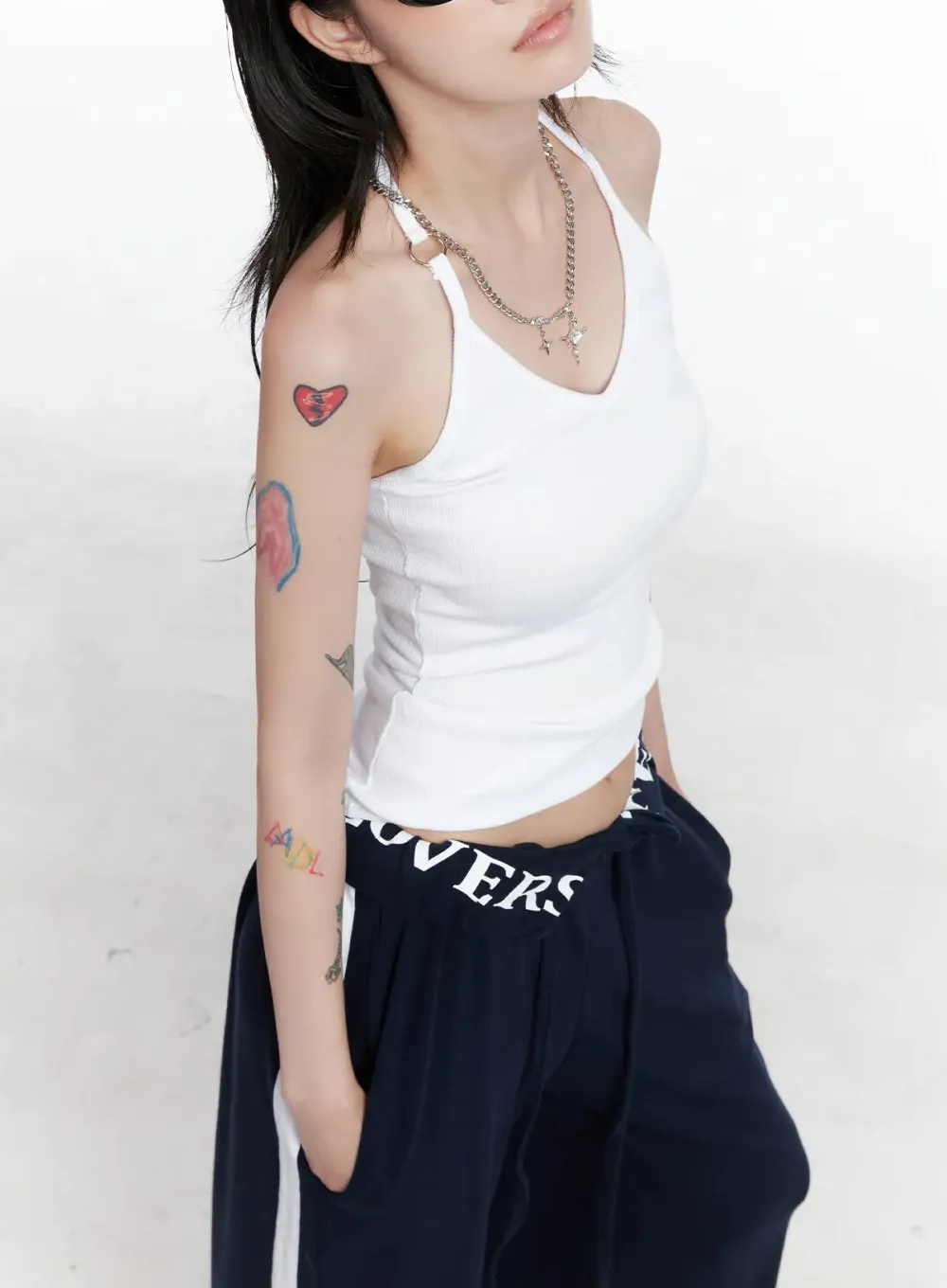 V-Neck Ring Detail Tank Top