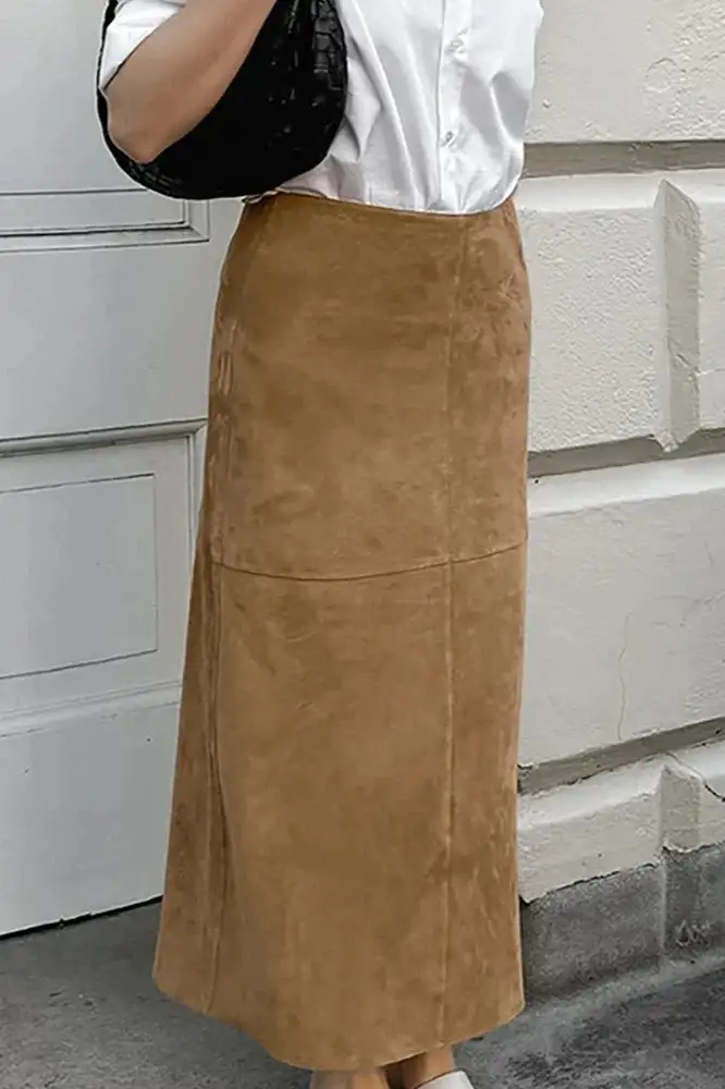 Suede Maxi Skirt