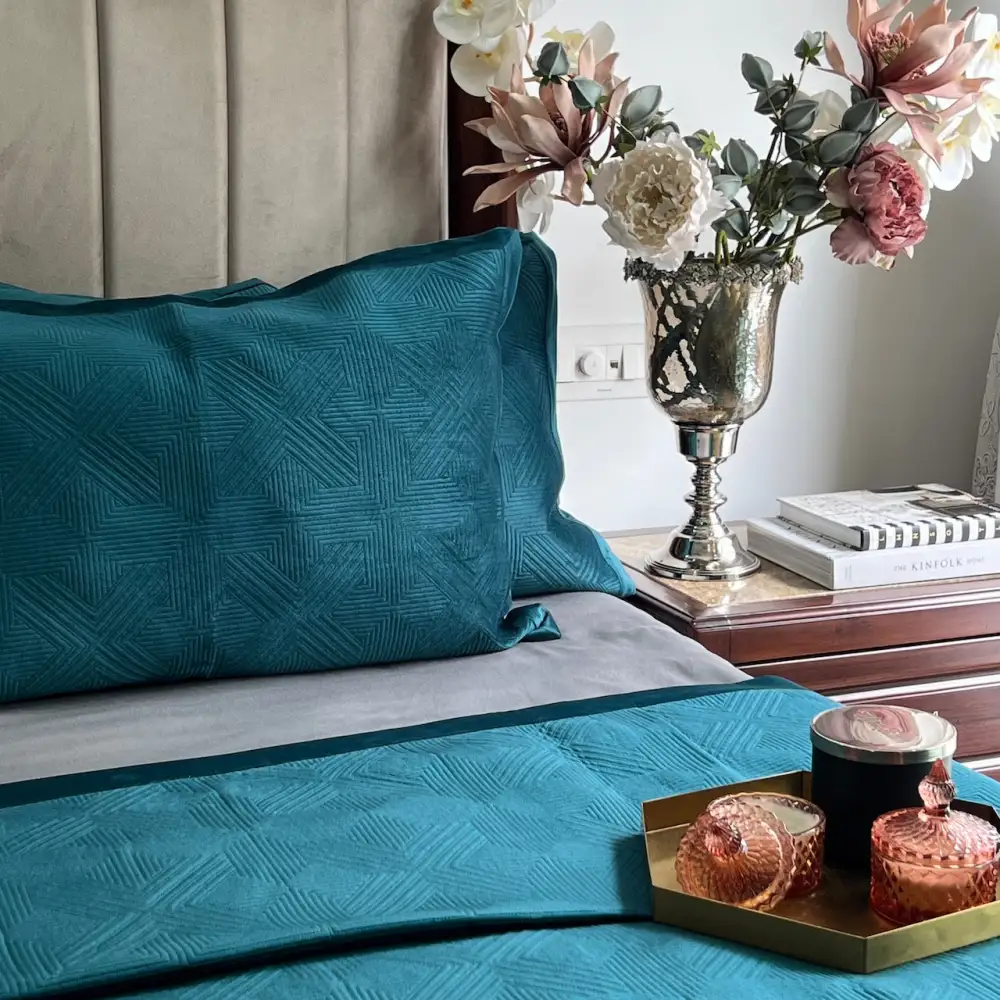 Emerald Green Velvet Bedspread