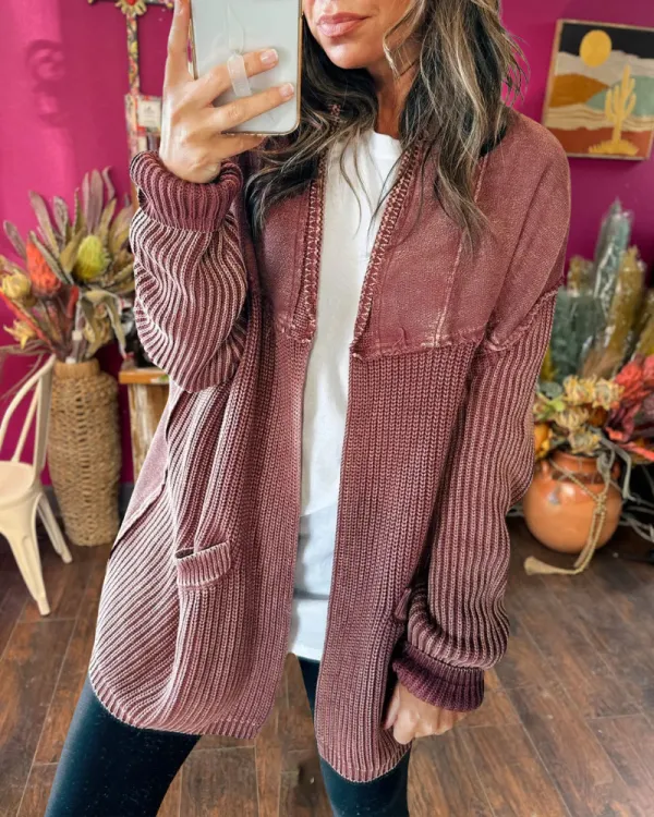 Mineral Washed Cardigan