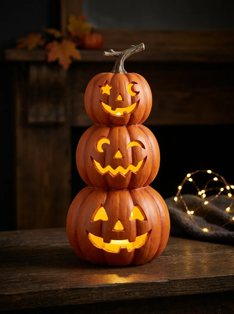 Classic Jack-O-Lantern LED Halloween Pumpkin Light