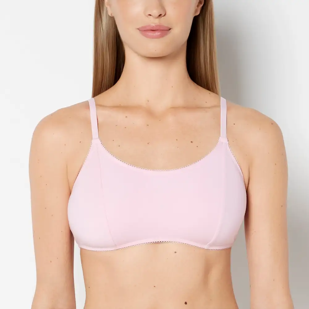 Everyday Scoop Neck Cotton Bralette With Picot Trim