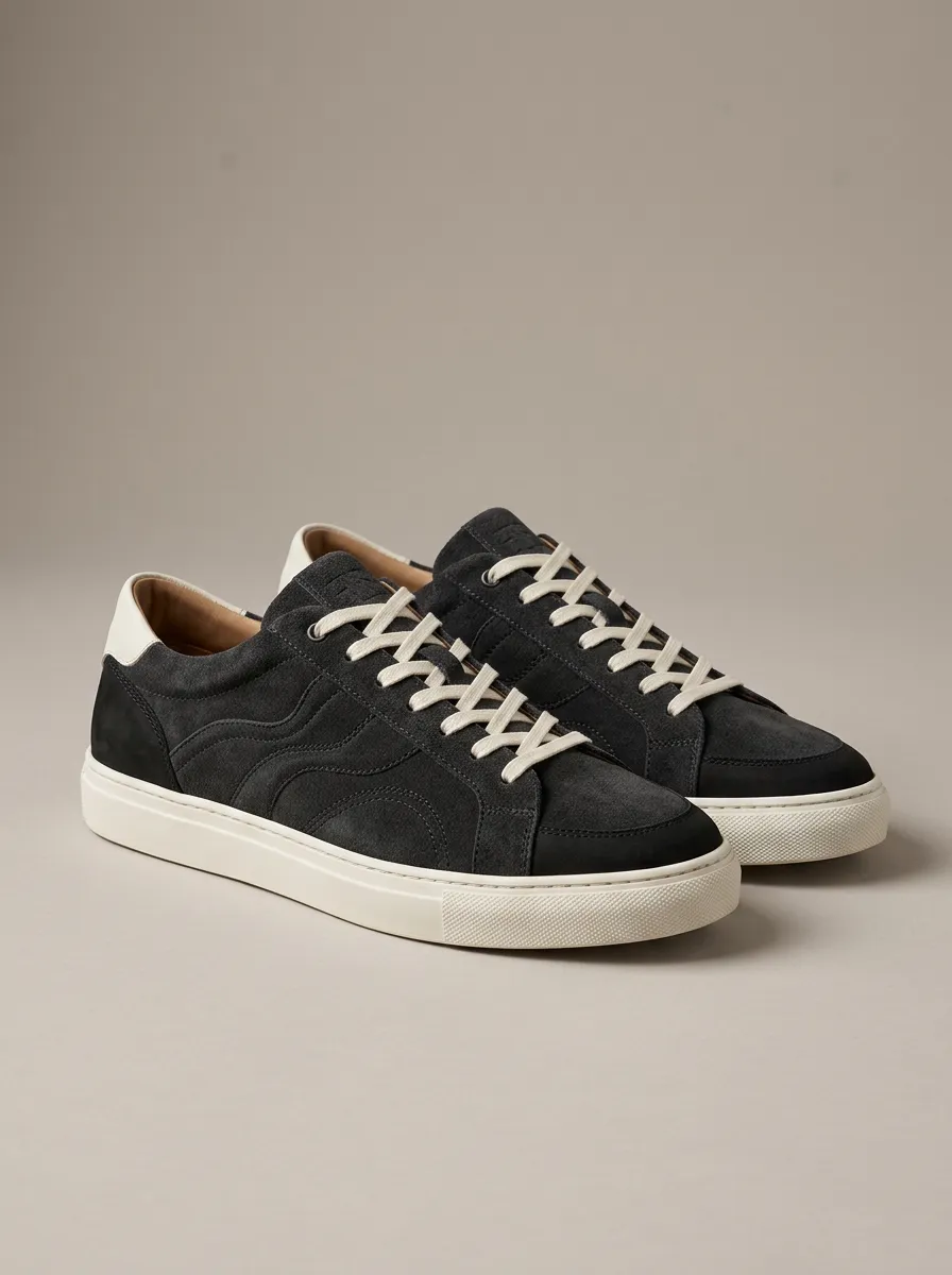 Men's Minimalist Suede Wavy Pattern Printed Casual Shoes