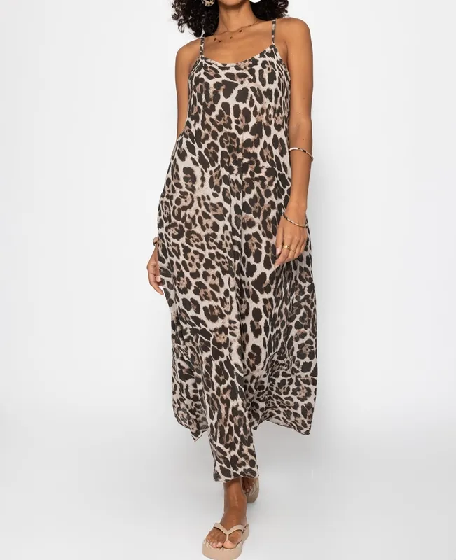 Beige Animal Print Dress