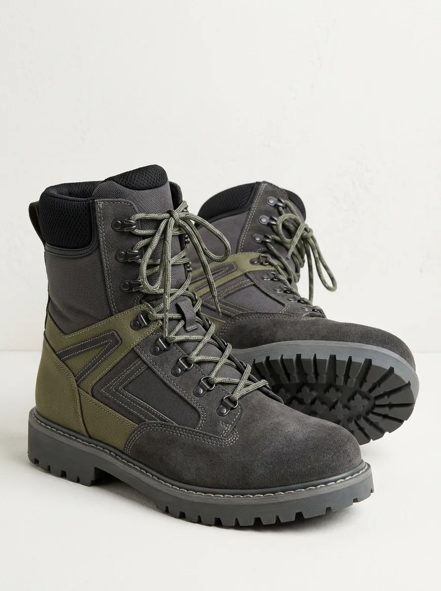 Unisex Tactical Outdoor Suede Print Work Boots