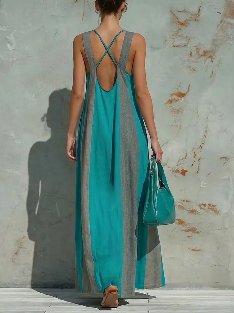 Cross Neck Maxi Dress
