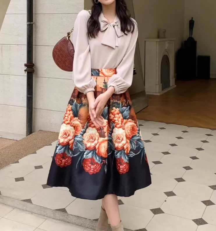 Contemporary Everyday Everyday Casual Floral Skirt