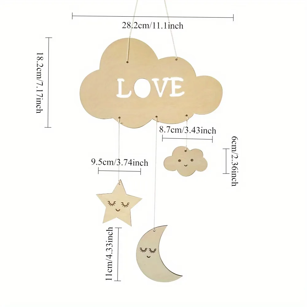 Wooden Love Cloud Wall Hanging