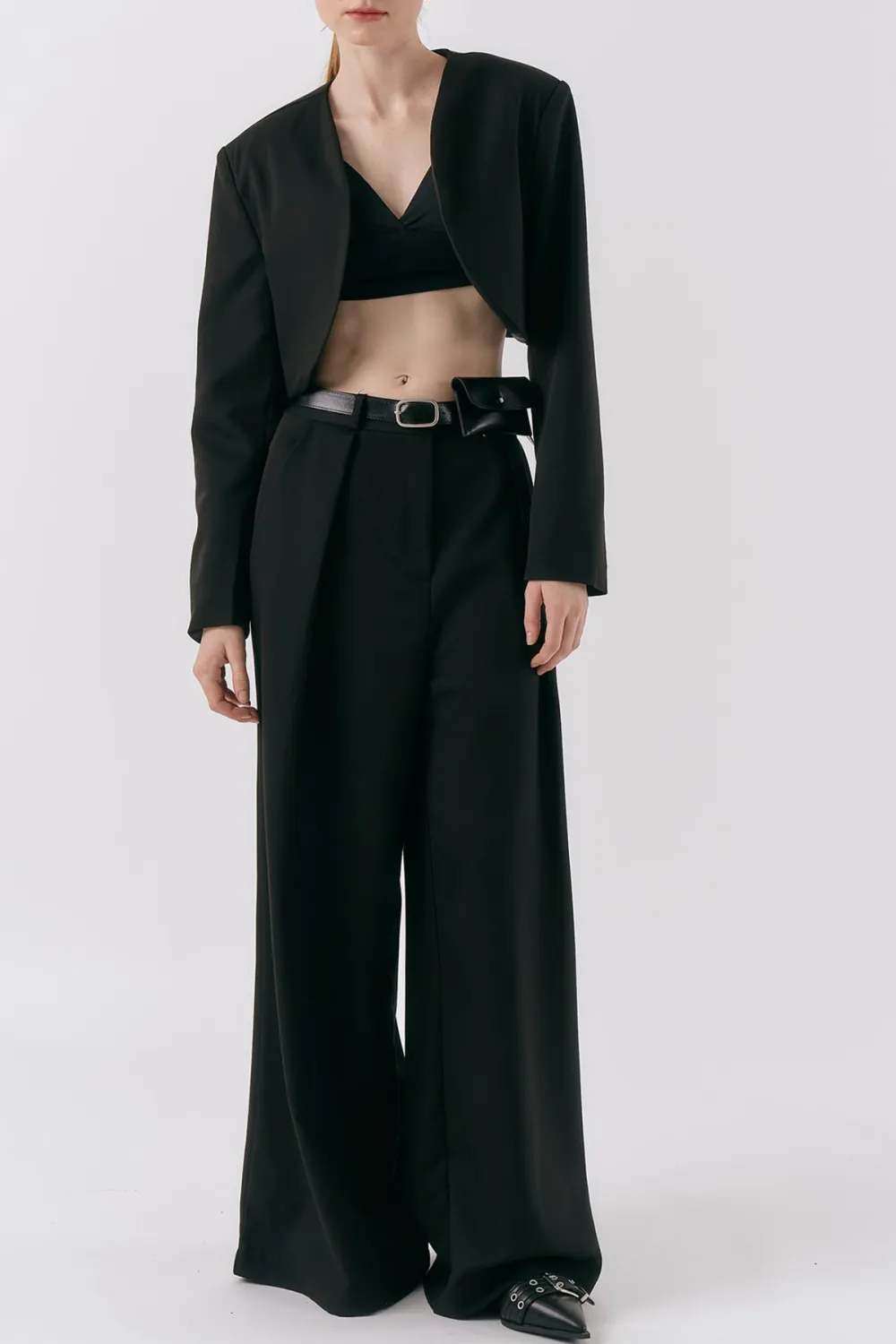 Cropped Open Jacket