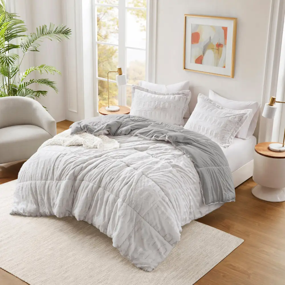 Plush Faux Fur Comforter Set