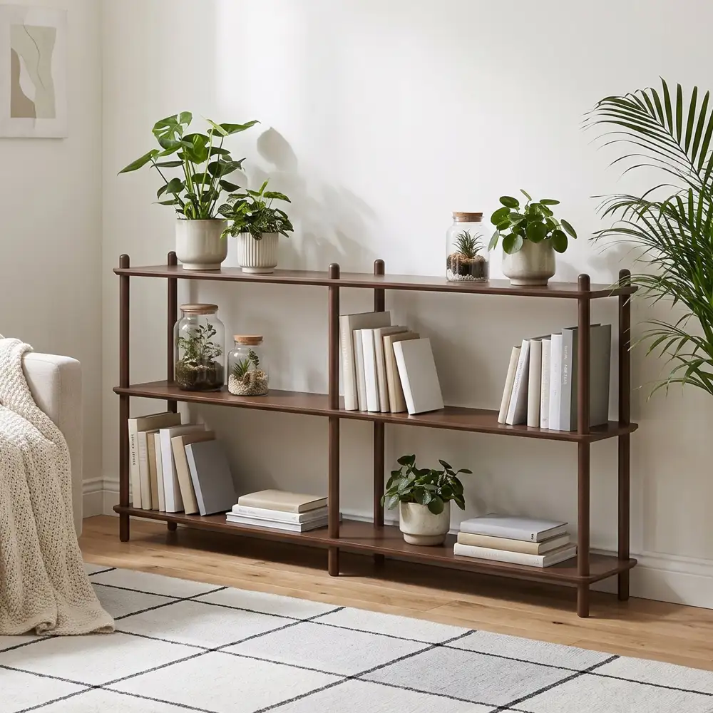 Modern Utility Panel Construction Wide Storage Bookshelf
