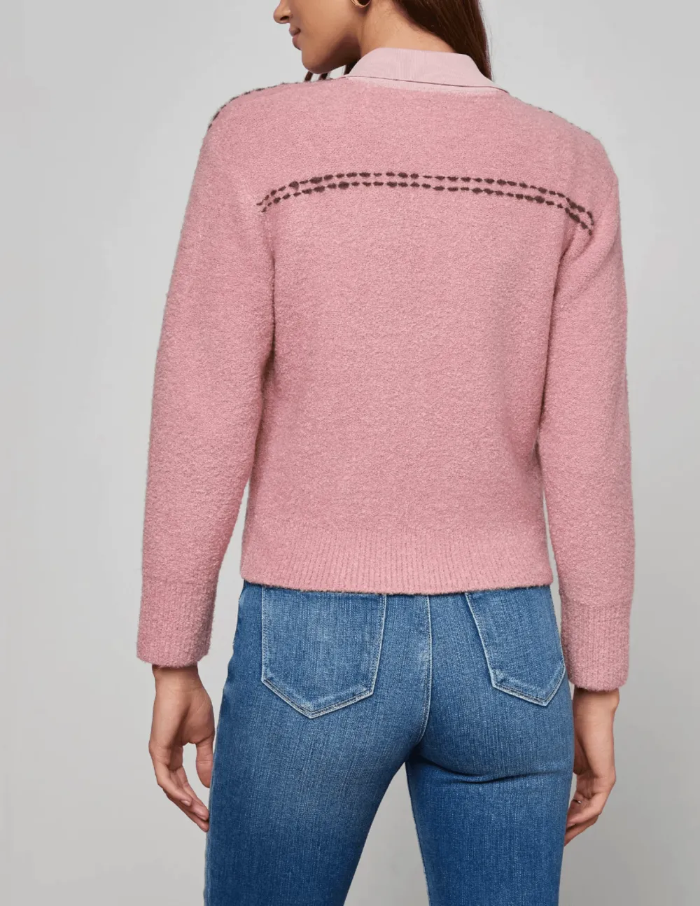 Wool Silk-Blend Button-Front Cropped Cardigan