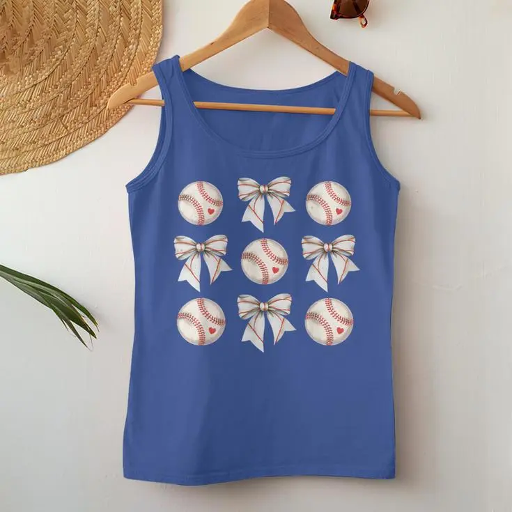 Baseball Coquette Bow Women Tank Top