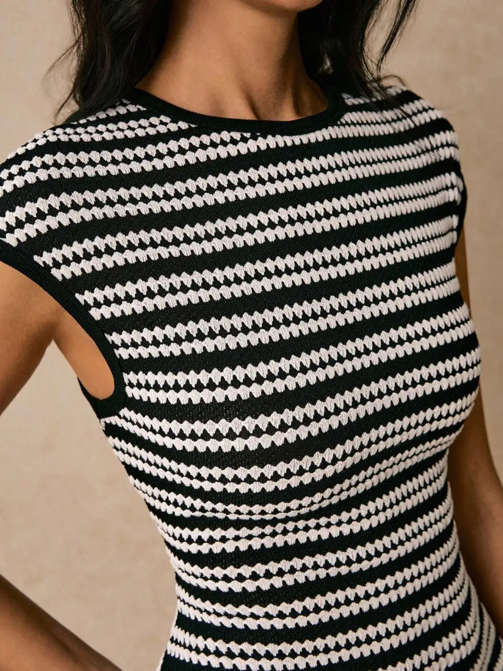 Bodycon Cotton Striped Midi Dress