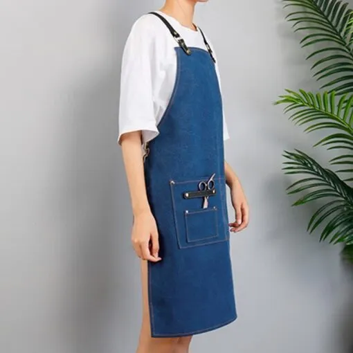 Practical Canvas Leather Strap Crossback Kitchen Work Apron