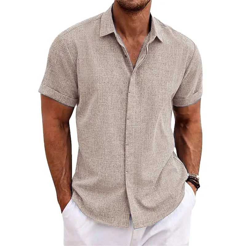 Textured Woven Linen Shirt