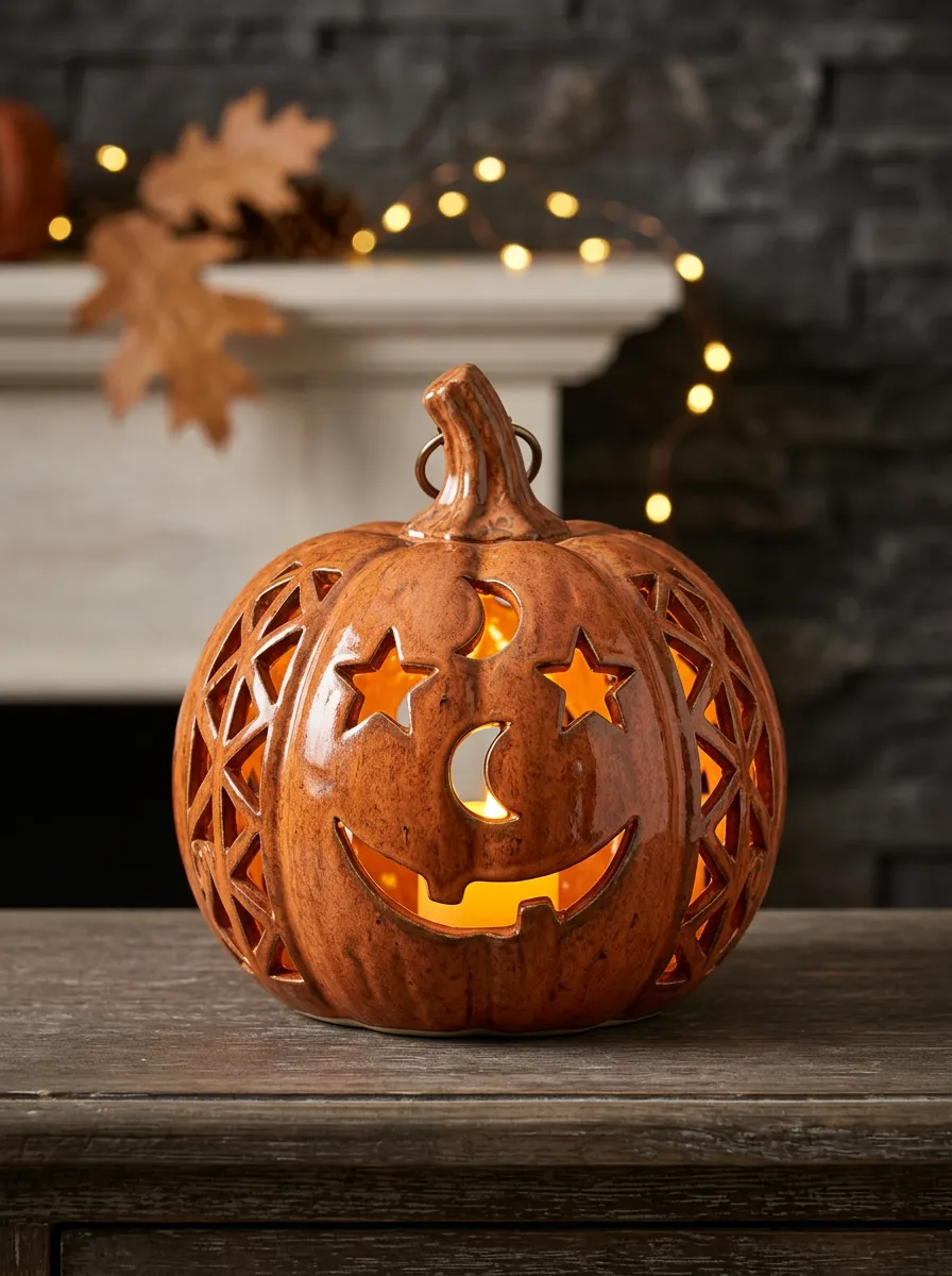 Festive Star-Moon Halloween Pumpkin Light