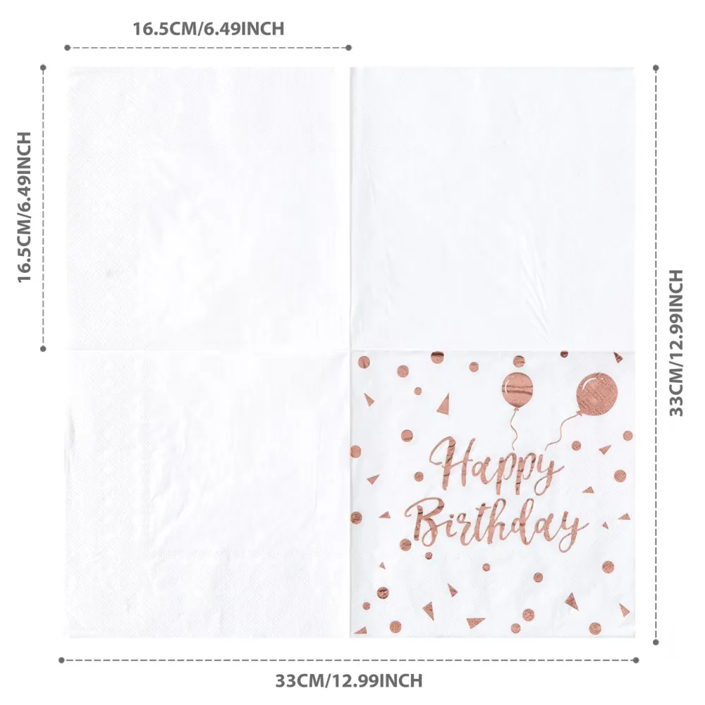 Rose Gold Party Paper Napkins