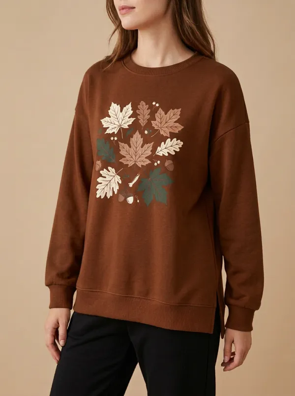 Scenic Printed Acorn Graphic Sweatshirt