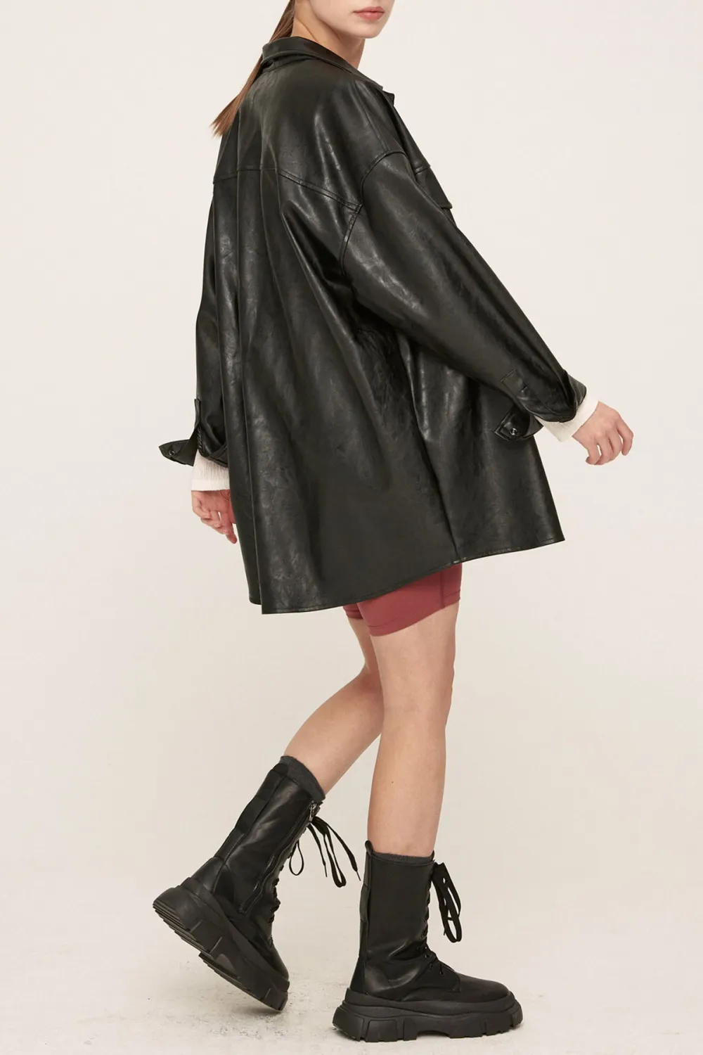 Pleather Oversized Jacket