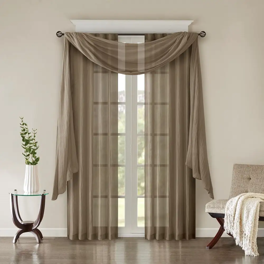 Relaxed Light Filtering Polyester Solid Back-Tab Curtain Panel Pair