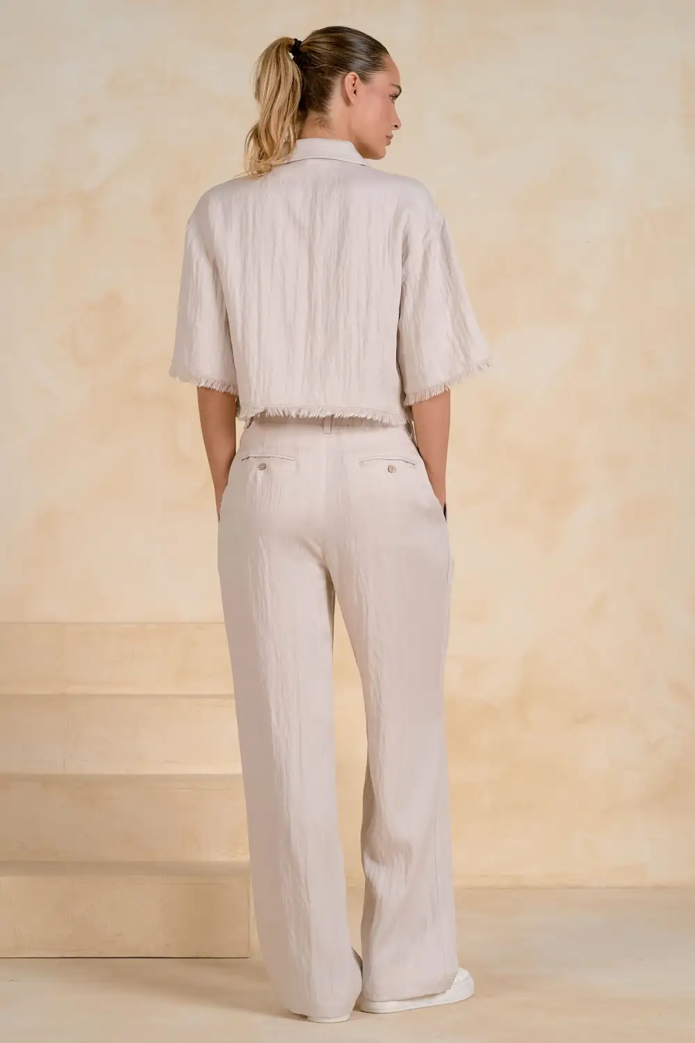 Pleated High Rise Pants