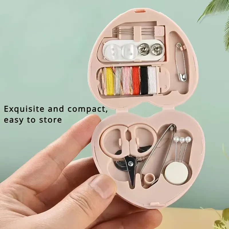 Portable Heart-Shaped Mini Sewing Set