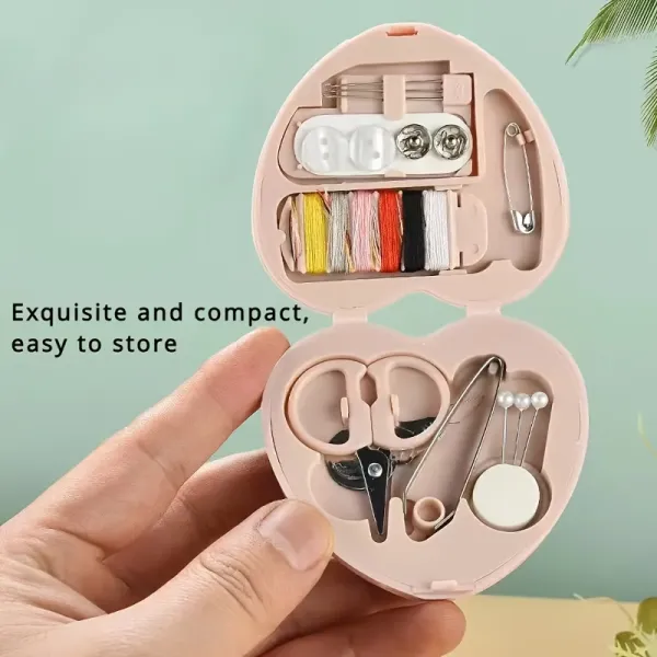 Portable Heart-Shaped Mini Sewing Set