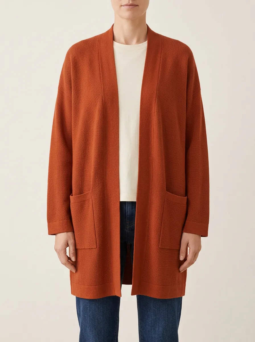 Open-Front Knit Cardigan