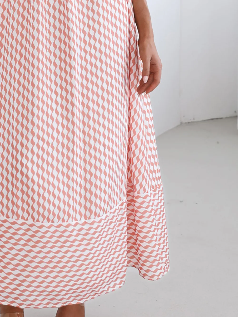 Orange Print Casual Style Dress