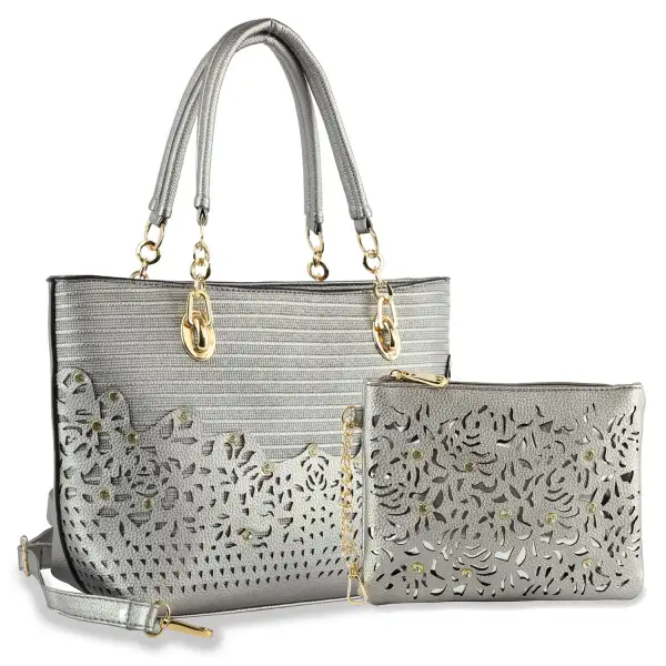 Rhinestone Accent Accented Set Tote Bag