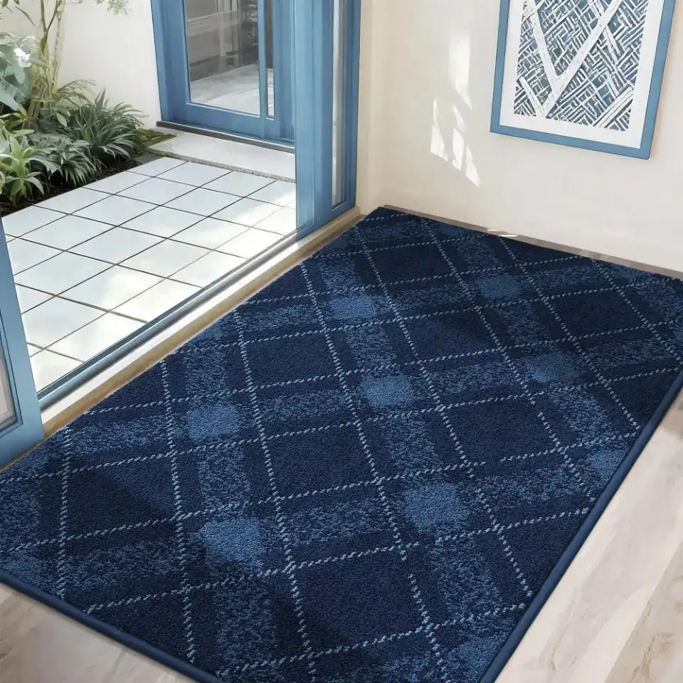 Plaid Pattern Door Mat