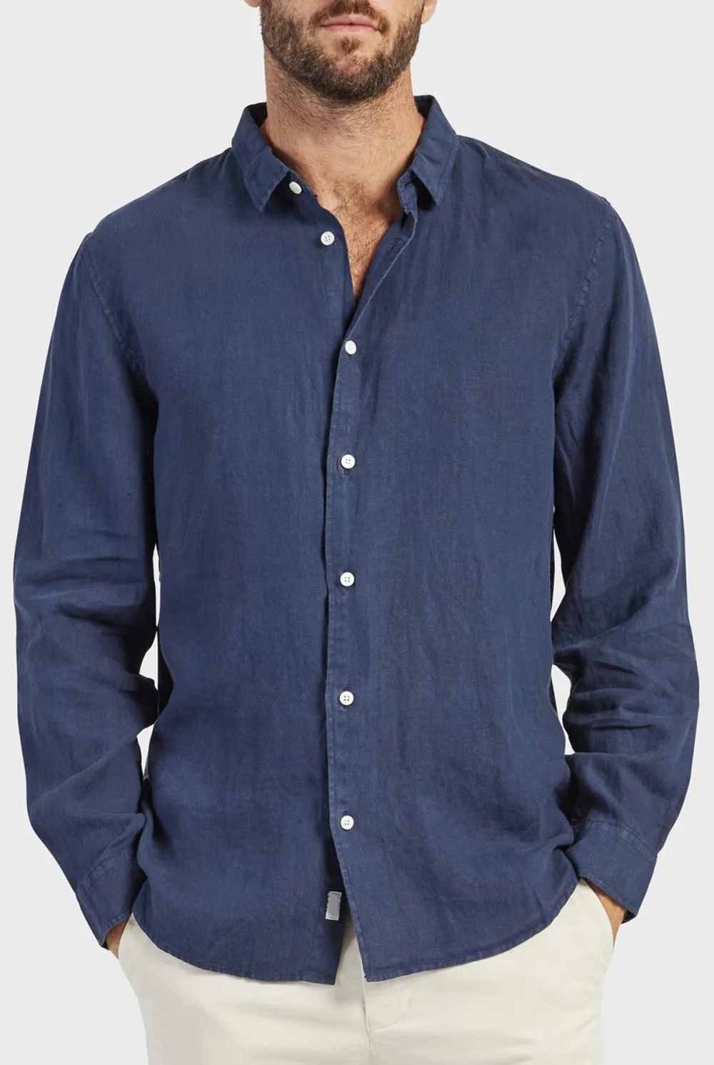 Mick Linen Shirt-Navy