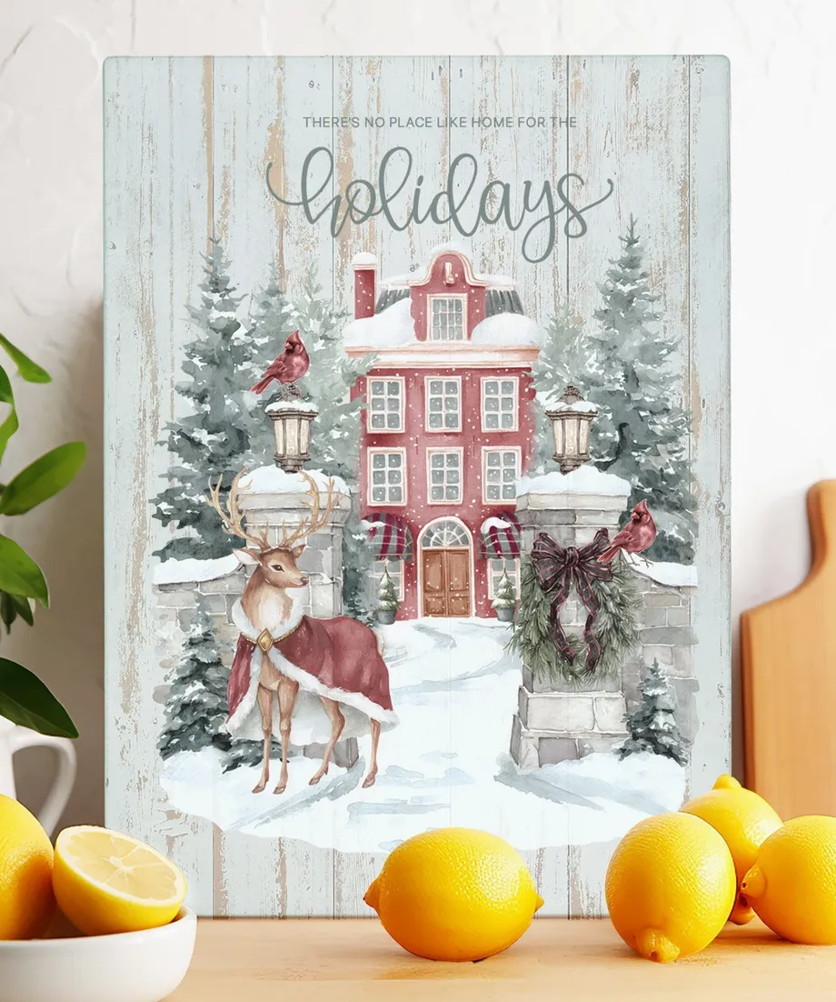 Winter House Glass Cutting Board