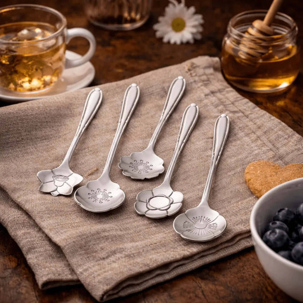 Floral Dessert Spoon Set