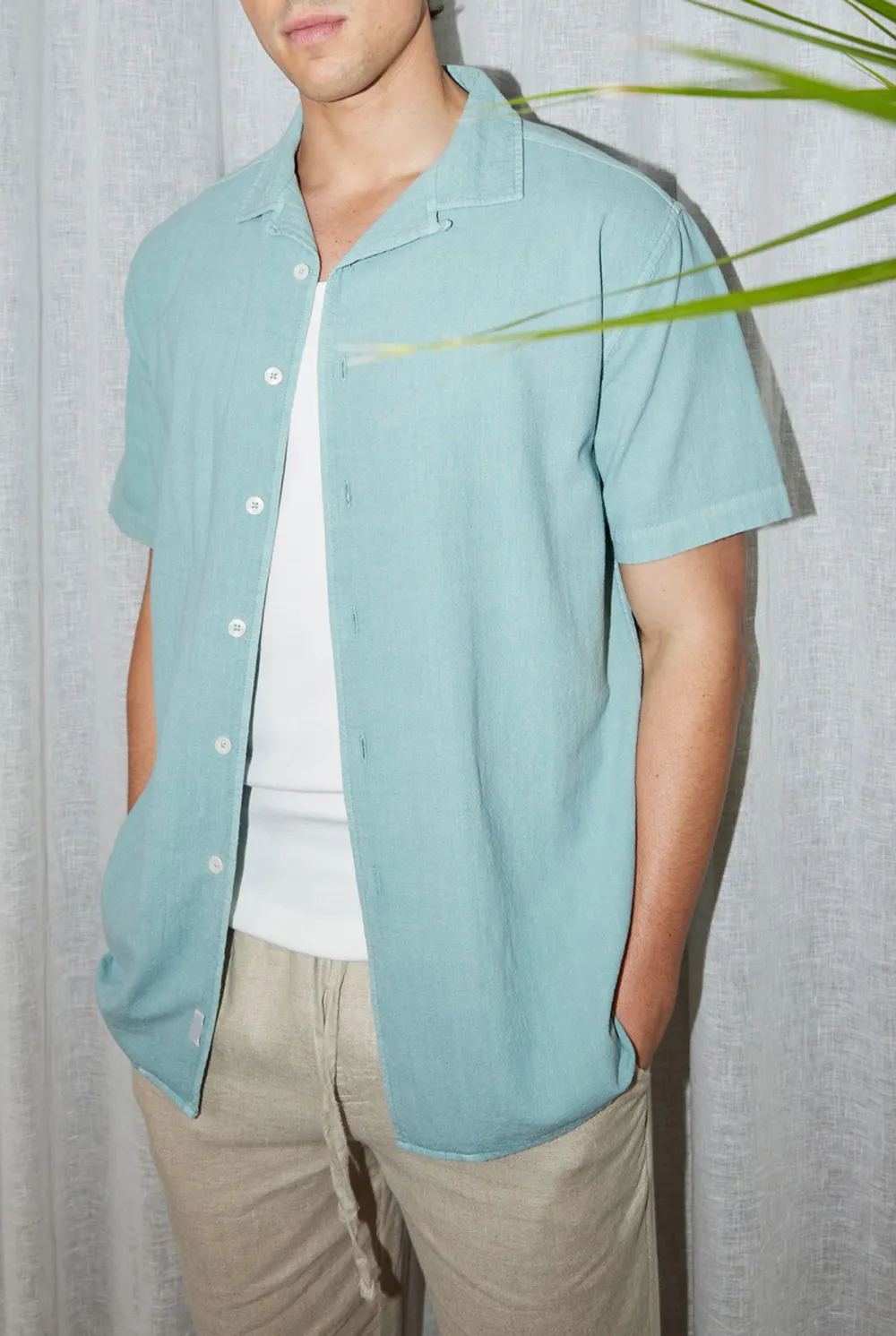 Oversized Linen Short Sleeve Button Down Shirt
