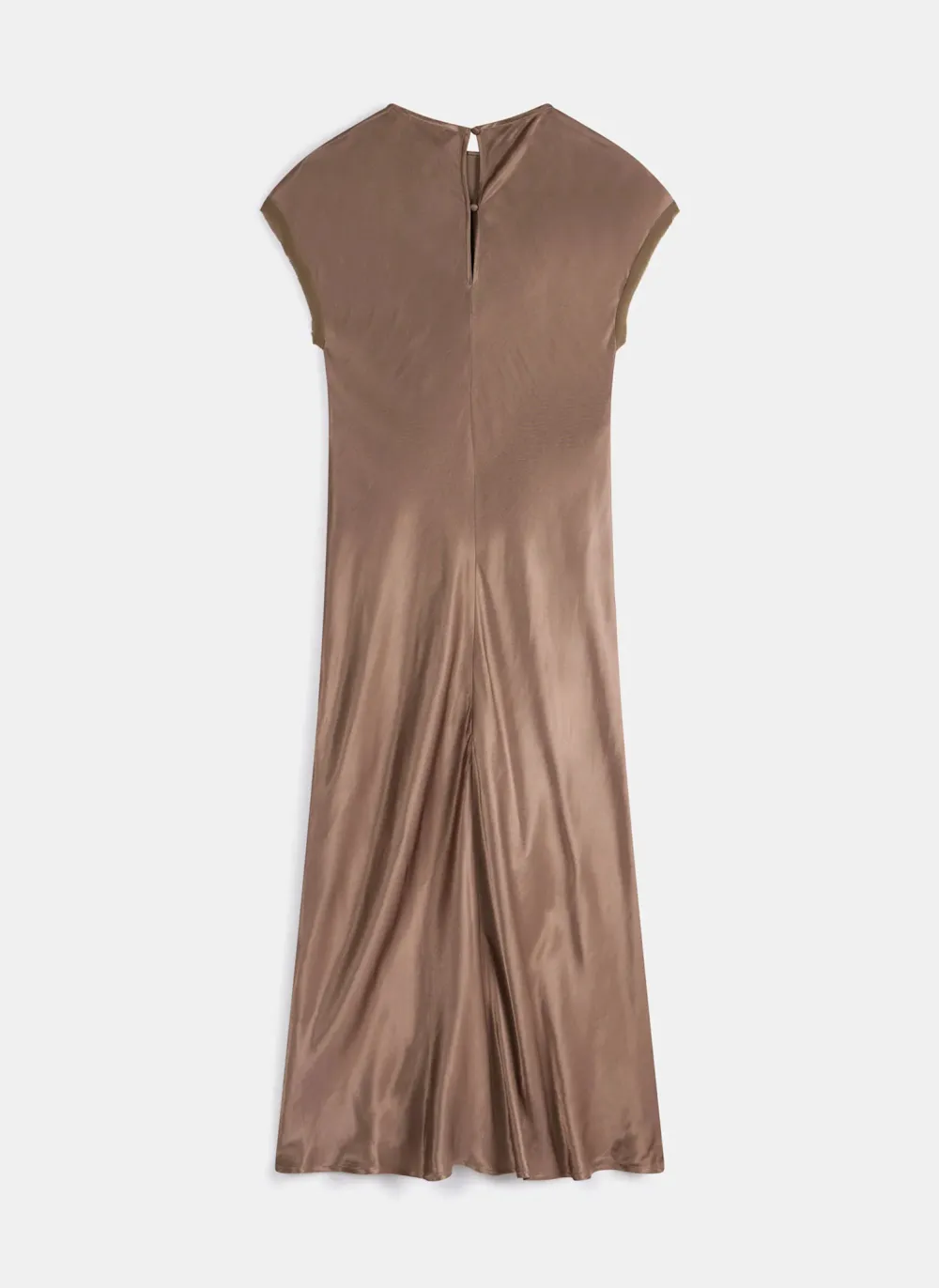 Casual Style Crew Neck Satin Midi Dress