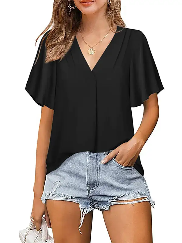 Urban Relaxed Falbala Chiffon T-Shirt