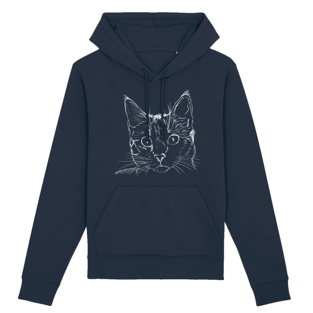 Sketch Cat Graphic Pullover Hoodie
