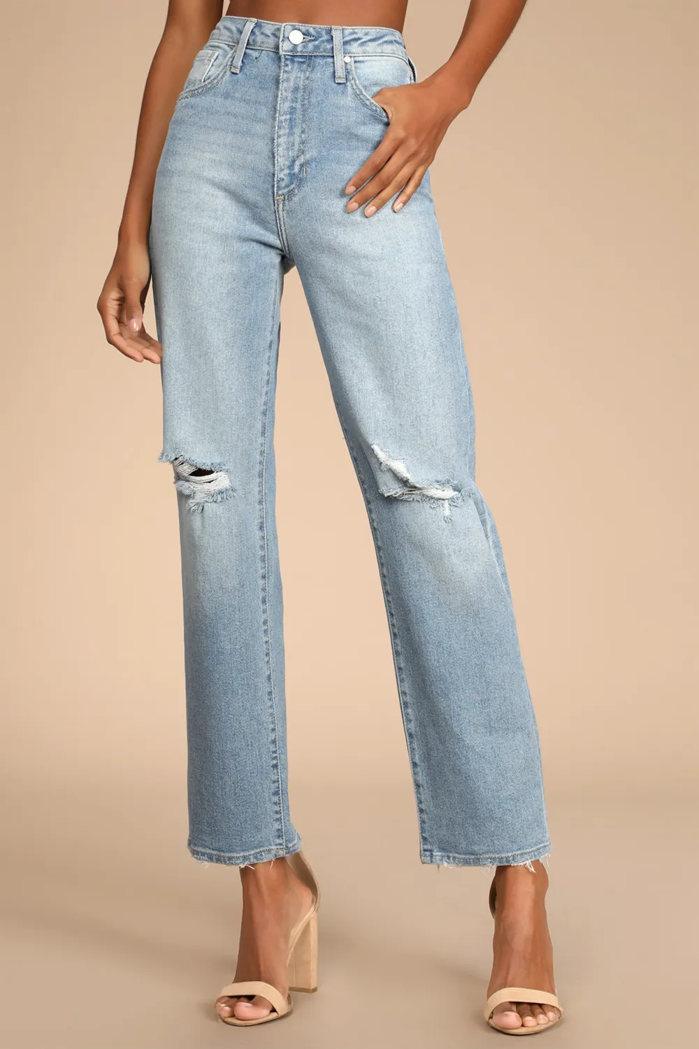 Daily Medium Wash High-Waisted Straight-Leg Jeans