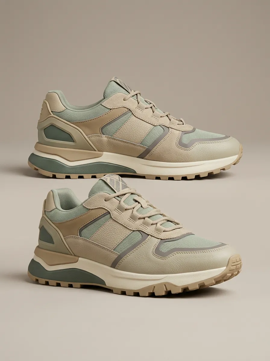 Unisex Casual Outdoor Paneled Print Sneakers